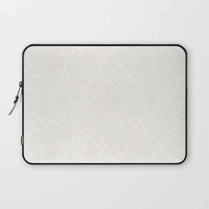 Cream and White Scribble Hand Drawn Mosaic Pattern Pairs 2022 Popular Colour Twinkle Twinkle 0355 Laptop Sleeve