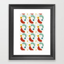 Mid Century Modern Abstract Shapes Pattern 15 Framed Art Print