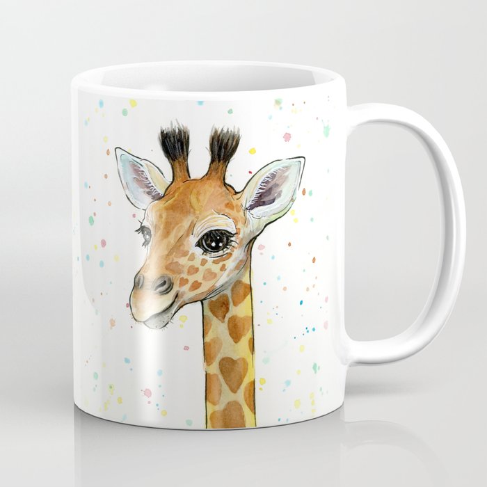 Giraffe Baby Animal with Hearts Watercolor Cute Whimsical Animals ... Giraffe Baby Animal with Hearts Watercolor Cute Whimsical Animals ...