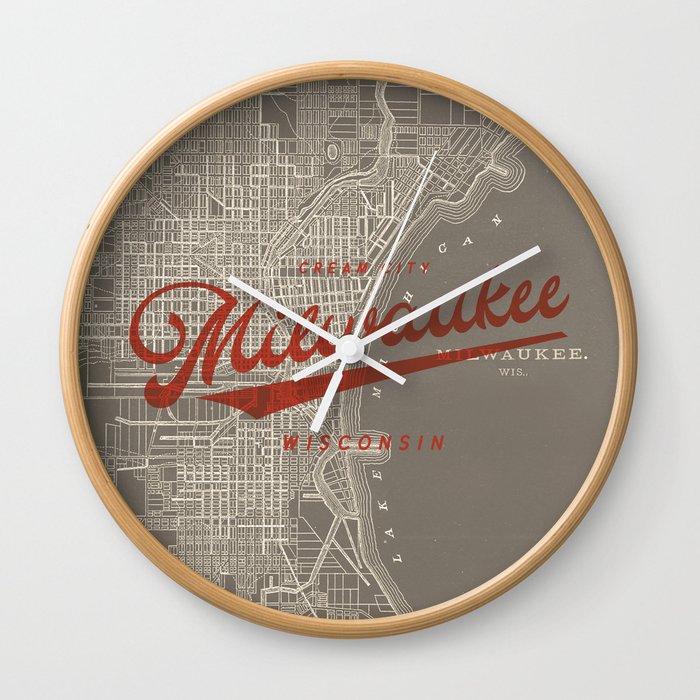 Milwaukee Map Wall Clock