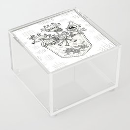 pocket monster pals, black and white Acrylic Box