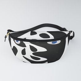 Minimal African Art Black and White Pattern Abstract  Fanny Pack
