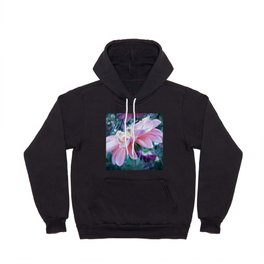 Pastel pink dhalia with bee vintage flower photography  Hoody
