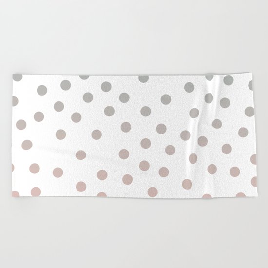 Simply Dots in Coral Peach Sea Green Gradient on White Beach Towel