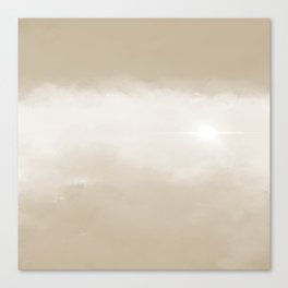 Above the Clouds 9 - Abstract Modern Landscape - Cream White Beige Taupe Greige Gray Canvas Print