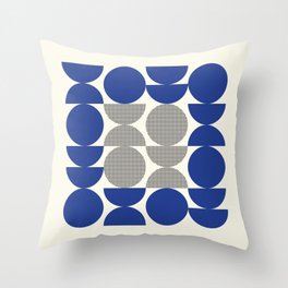 blue dot geometrical pattern Throw Pillow