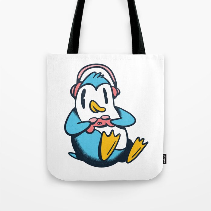 Gamer Penguin Tote Bag