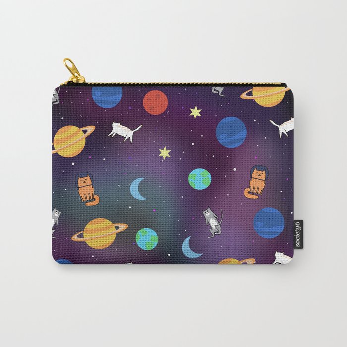 "Cats from outer space!" Galaxy Print Carry-All Pouch