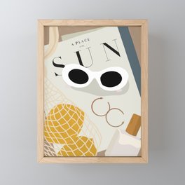 Beach Day Necessities  Framed Mini Art Print