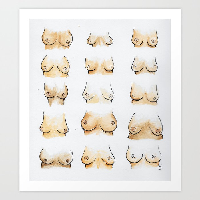 Boobies Art Print by Ally Stone