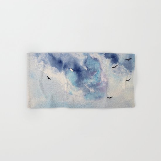 Dramatic sky || watercolor Hand & Bath Towel