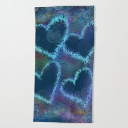 Four hearts Beach Towel