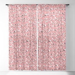 Pink Fairytale Path Seamless Pattern Structure  Sheer Curtain