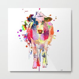 Colored Cow Metal Print | Colorfulcow, Coloredcow, Colorfulcows, Animal, Cows, Fauna, Popart, Domesticatedcow, Cowcattle, Abstractcow 