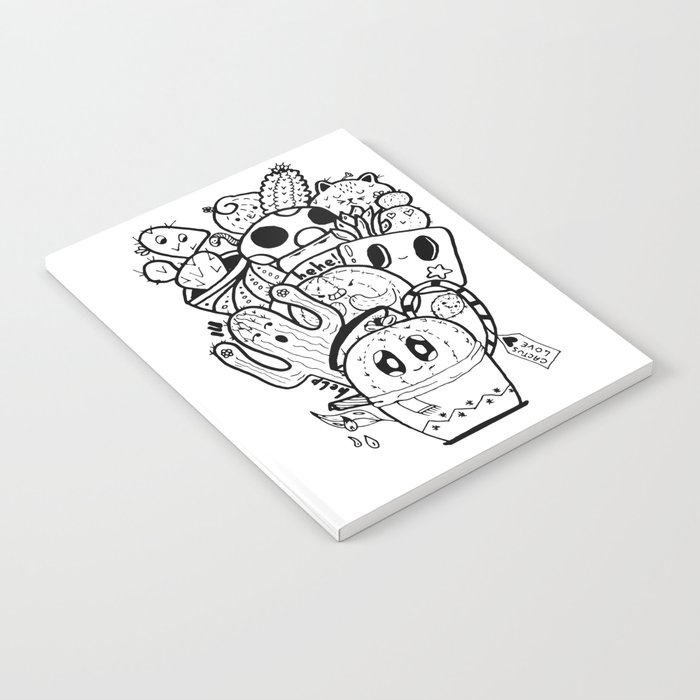 Cactus Love Easy Doodle funny faces Notebook