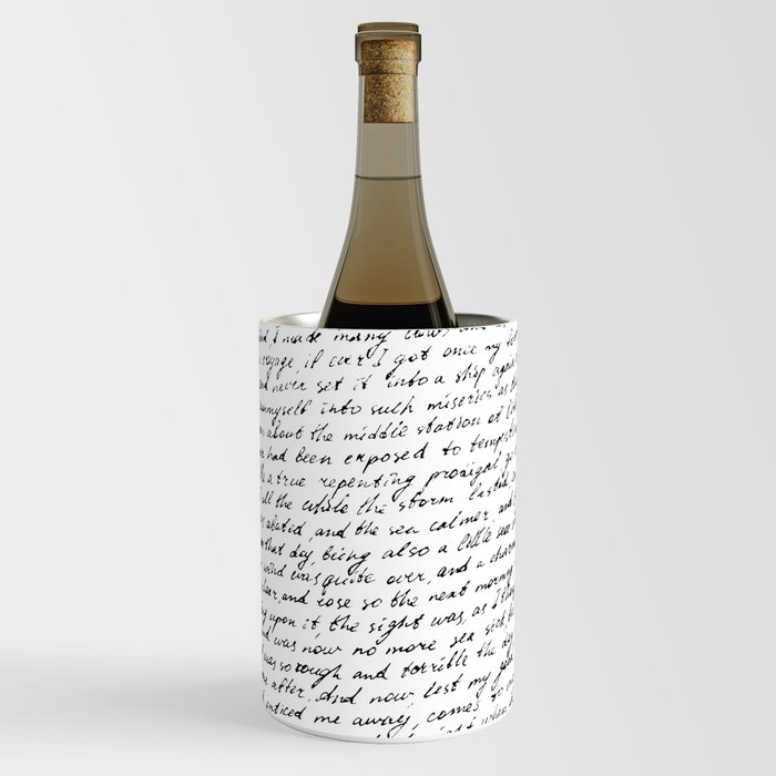 Monochrome background of careless ink writing. Handwritten letter texture. Vintage illustration Wine Chiller