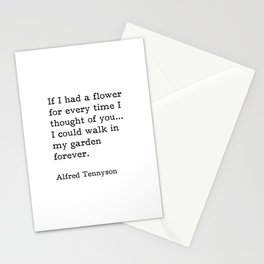 If I Had A Flower, Alfred Tennyson Quote Stationery Card