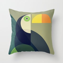 Mid Century Toucan Throw Pillow
