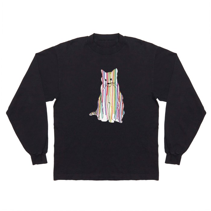 Color Drip Cat Long Sleeve T Shirt