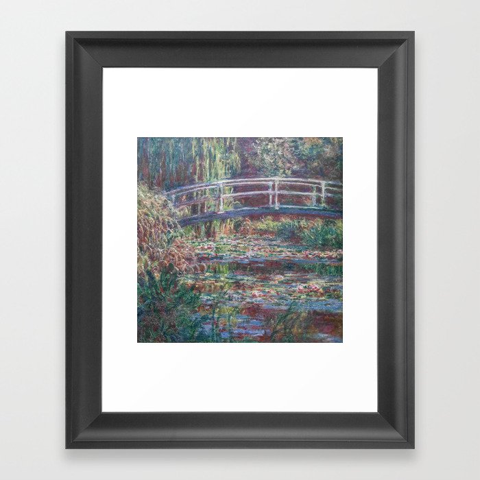 Monet, Pond with water lilies - Pink harmony or nympheas 8  water lily Framed Art Print