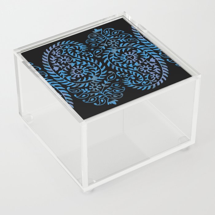 Indian Blue Paisley Acrylic Box