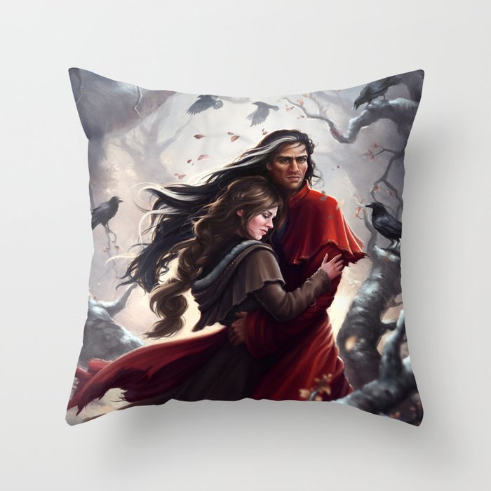 The Brush of Black Wings Throw Pillow