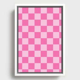 Pink Checkerboard Framed Canvas