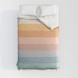 Pastel Retro Rainbow Stripes  Comforter