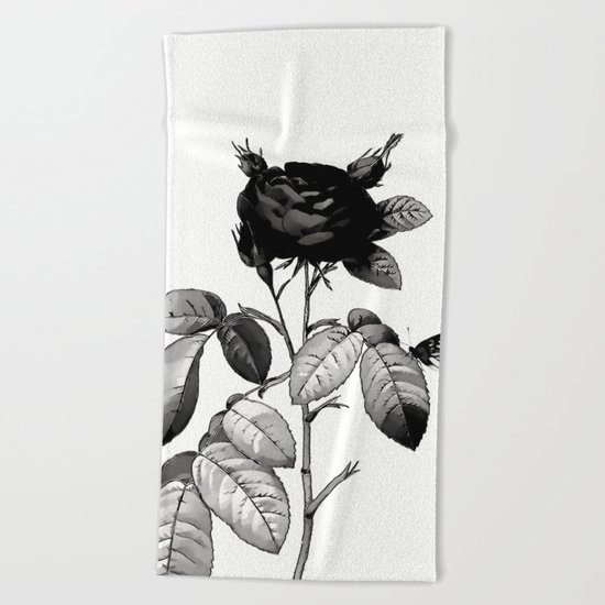 Black Rose Beach Towel