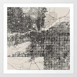 Tempe, USA - City Map Drawing Art Print