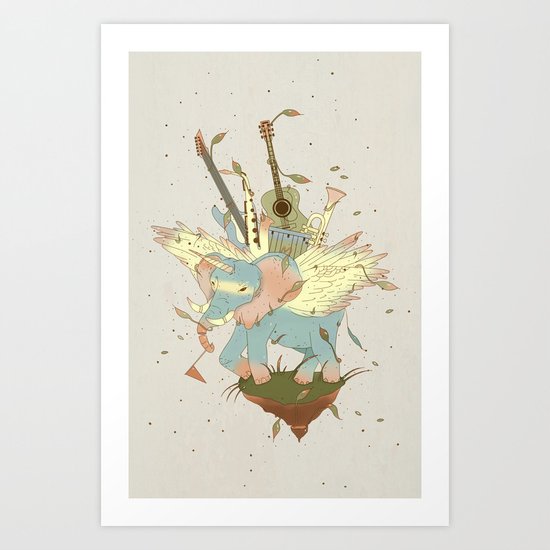Elephant Caravan Art Print