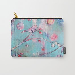 Sakura Birds Carry-All Pouch | Love, Animal, Painting, Abstract 