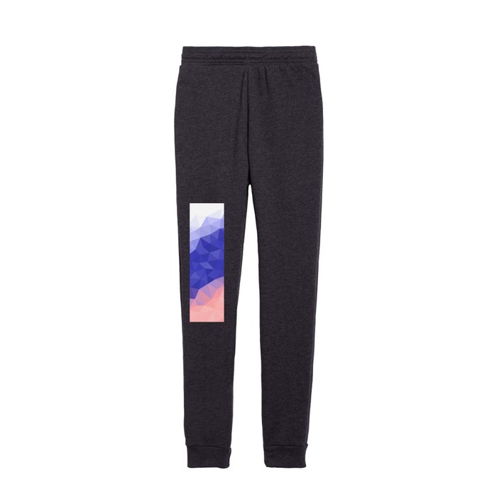 White, Blue and Peach Geometric Abstract Triangle Design Kids Joggers