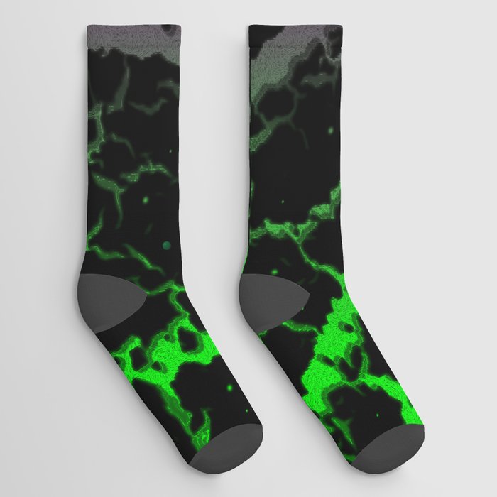 Cracked Space Lava - Green/Purple Socks