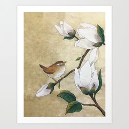 Minhwa: A Wren on the Magnolia Art Print