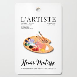 L'Artiste Paris France Art Paint Palette Cutting Board