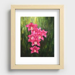 Pink Orchids Recessed Framed Print