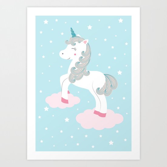 Magic unicorn Art Print