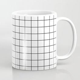 Black and White Thin Grid Graph Coffee Mug