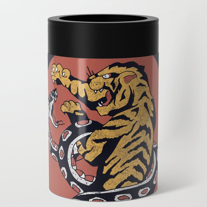 Classic Tattoo Snake vs Tiger Can Cooler