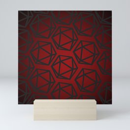 D20 Pattern - Red Black Gradient Mini Art Print