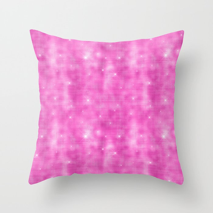 Glam Hot Pink Diamond Shimmer Glitter Throw Pillow