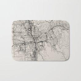 Santa Rosa USA - City Map - Black and White Aesthetic Bath Mat