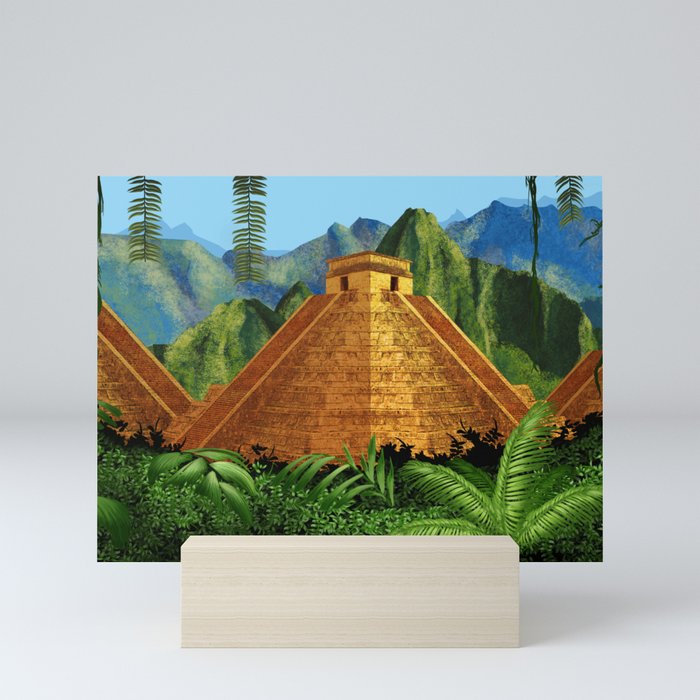 Elegant EL DORADO, City of Gold discovering - Digital painting + Collage Mini Art Print