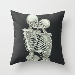 Valentine's Day Gift: Skeleton Kiss Throw Pillow