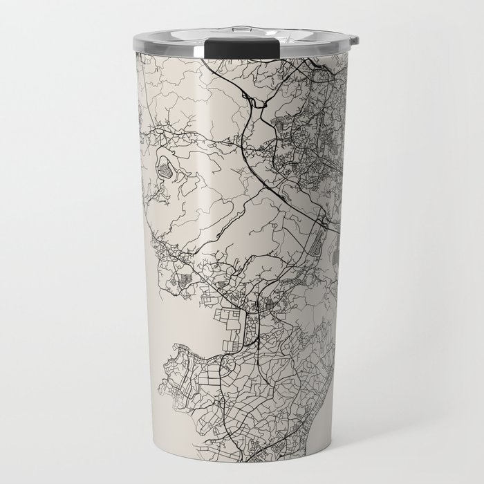 Yokosuka, Japan - Black and White City Map Travel Mug