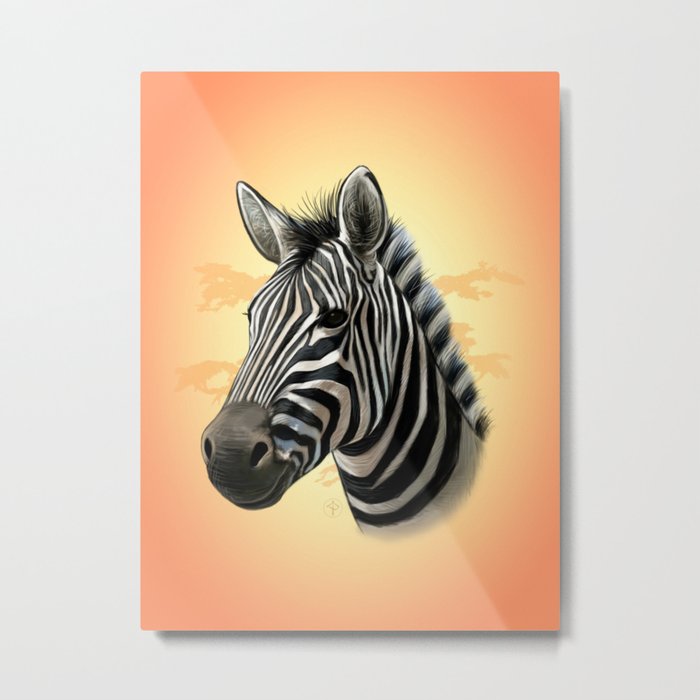 African Zebra Metal Print