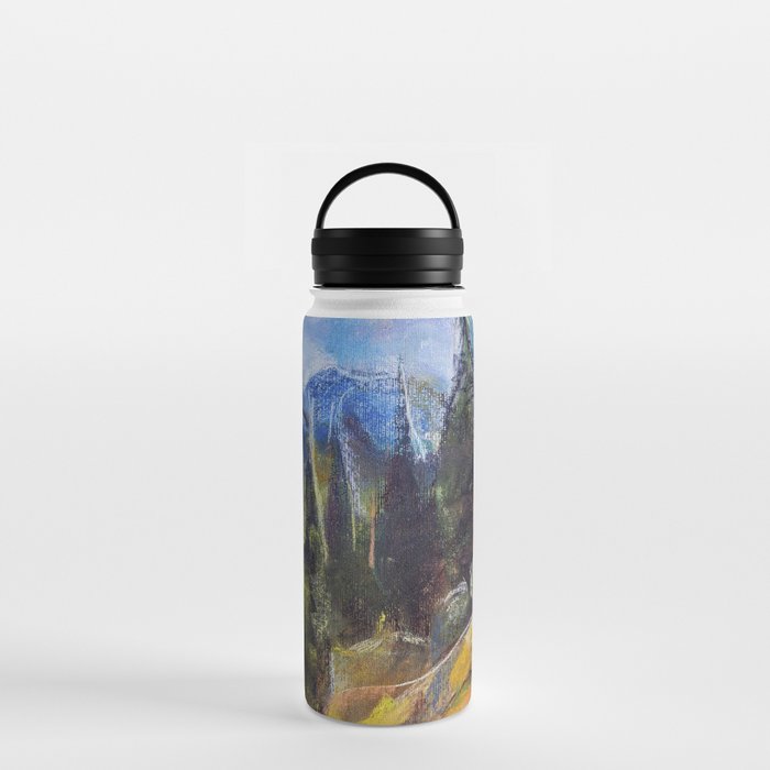 Pastel drawing of an Alpine Pine Forest Water Bottle