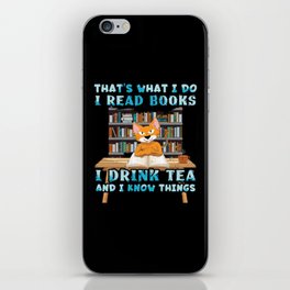 Read Books Drink Tea Book Reading Bookworm iPhone Skin