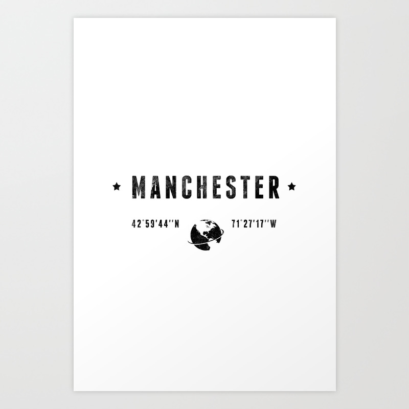 Manchester Coordinates Art Print By Lescapricesdefilles Society6